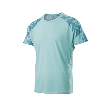 MIZUNO 美津濃 上衣 男款 短袖上衣 運動 綠 32TAB00431