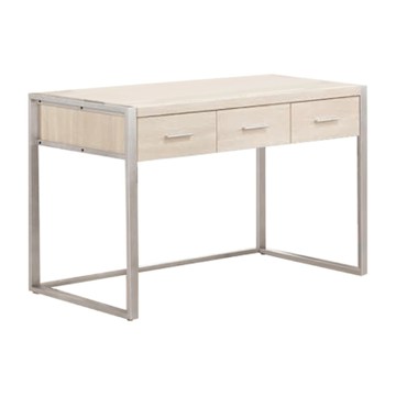文創集 華爾4尺三抽金屬邊框書桌-120x60x75cm免組