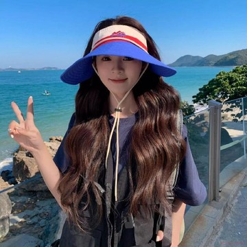 桃園出貨✨戶外徒步防曬登山帽子女夏季拼色字母速幹漁夫帽露營遮陽釣魚帽