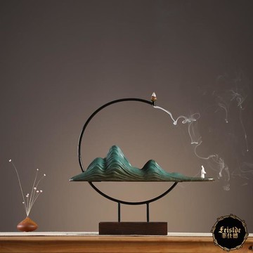 香爐 創意陶瓷中式玄關擺件禪意家居客廳辦公室酒柜軟裝飾倒流香爐擺設