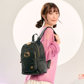 【Hello Kitty】金緻凱蒂-後背包-黑 KT03M03BK