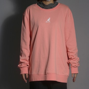 KANGOL 大學T 粉紅 LOGO 棉 長袖 上衣 中性 6055101641