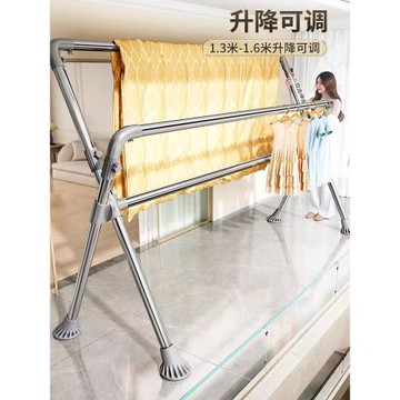 晾衣架落地可折疊不銹鋼室內陽臺家用室外防風伸縮升降曬被子神器