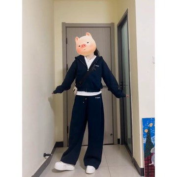 日系復古休閑運動服套裝2024新款女裝秋季短款衛衣寬松百搭兩件套