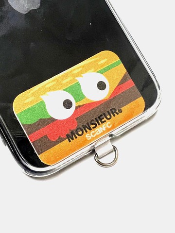 香港品牌  SCANFC I Monsieur 漢堡包眼睛紅色手機背帶連電話片