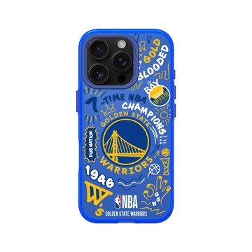 iPhone 16 Pro Clear 激光藍 - NBA - 塗鴉系列-金州勇士 Golden State Warriors - Graffiti