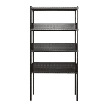 dayneeds 日需百備 極致美學 烤漆四層架 圍籬版/沖孔鐵架/收納層架/展示架/層架/鐵架  黑色  90 x 45 x 180cm