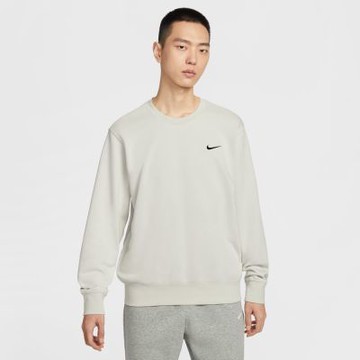 NIKE 長袖上衣 男 大學T 中磅 毛圈布 AS M NK CLUB GFX FT CREW 米灰 IR0104-072