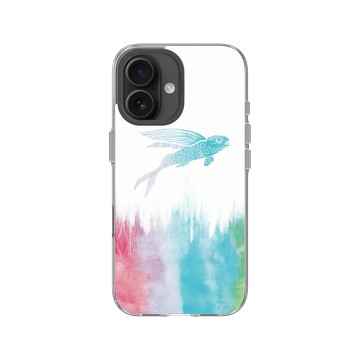 iPhone 16 Clear Case（相機按鈕） 透明 - 花生騷 WasangShow - 飛魚浪潮虹彩款