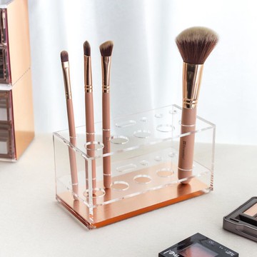 目喜生活｜2021升級款 玫瑰金12格刷具收納架