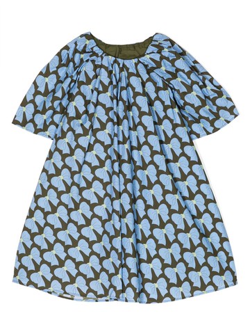 jnby by JNBY - motif-print short-sleeve dress - kids - Cotton - 6 yrs - Blue