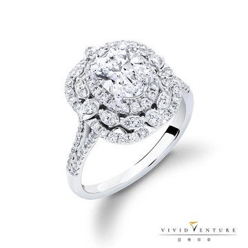 亞帝芬奇 GIA 1克拉  DVS2 鑽石 戒指 花團錦簇 鉑金台