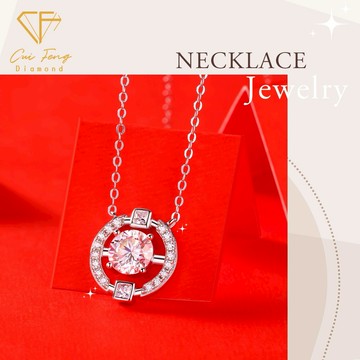 [快速出貨]情人節禮物❤️【CF鑽飾】項鍊 莫桑鑽 1克拉《命運之輪》新年 生日 求婚 告白