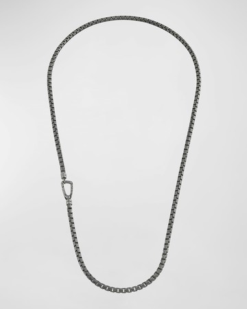 Men's Ulysses Box Chain Necklace in Silver, 52mm