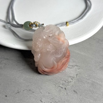 精工玉化阿拉善狐狐吊墜C