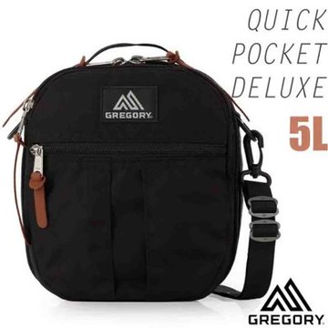 【GREGORY】QUICK POCKET DELUXE 超輕可調式斜背包 5L(可拆卸肩帶.背後口袋設計)/郵差包.公事包/耐用.通勤方便/155618-1041 黑