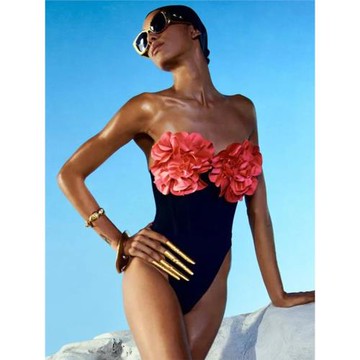 Bandage dress抹胸紅花連體衣單穿內搭百搭個性時尚性感女裝比基