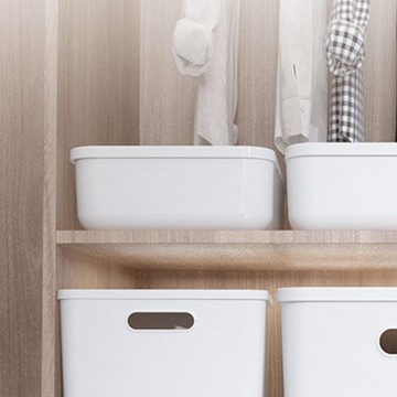 日系簡約風附蓋收納盒(扁型小款)-3入 單一規格