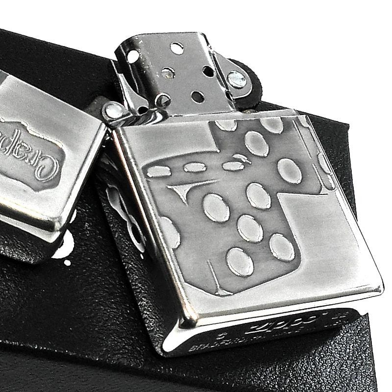 ZIPPO ライター ダイス GAME サイコロ ジッポ シルバーイブシ 両面加工 