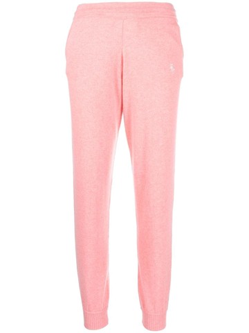Sporty & Rich - embroidered-logo cashmere track-pants - women - Cashmere - XL - Pink