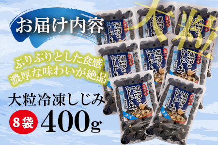 涸沼産 大粒 冷凍 シジミ 3.2kg （400ｇ×8袋） しじみ 蜆 大和しじみ ヤマトシジミ 大玉 砂抜き済 冷凍 味噌汁 スープ 魚貝類 貝 オルニチン コハク酸 小分け