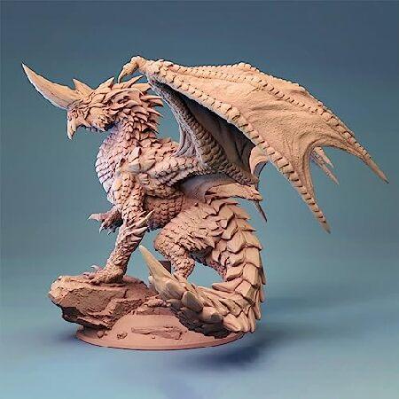 Blue Dragon Miniature Paintable 3D Printed Fantasy Miniatures DND Miniatures  Monsters DND Accessories for Role Playing Games (Unpaint, 75mm 並行輸入品