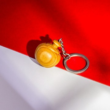 接受刻字客製化 紅紙卡獨立袋裝 台灣檜木聚寶盆鑰匙圈 雷射雕刻