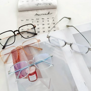 【SKART現貨4色新品】韓系輕透感大框造型眼鏡🔥輕巧黑框鏡片平光眼鏡 冷茶色眼鏡 透明框眼鏡 無度數眼鏡 塑膠眼鏡