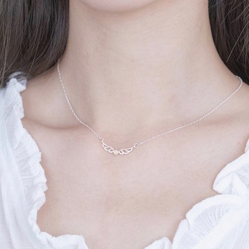 蛋白石925純銀天使翅膀項鍊