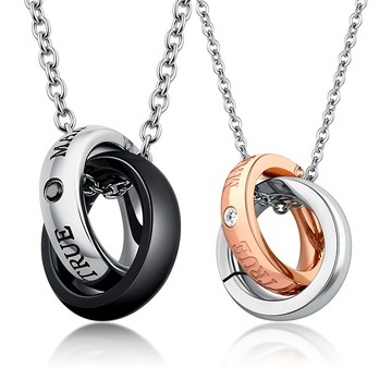 項鍊．白鋼．攜手逐夢．客製化刻字