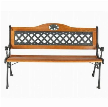 【Brother 兄弟牌】歐式雙人花網鑄鐵公園椅附椅背(戶外傢俱)