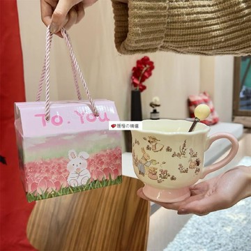 可開發票☆【臺灣精品】💕高顏值ins咖啡杯生日禮物少女心文藝陶瓷杯子送女朋友有意義禮品