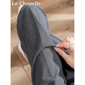 拉夏貝爾煙管西裝褲女夏薄款正裝工作灰色職業通勤高腰直筒女褲子