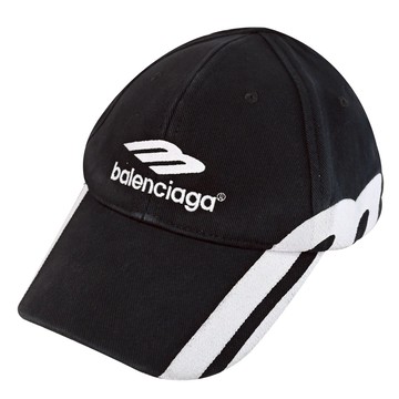 BALENCIAGA 巴黎世家 766860 3B SPORTS 電繡LOGO棒球帽.黑