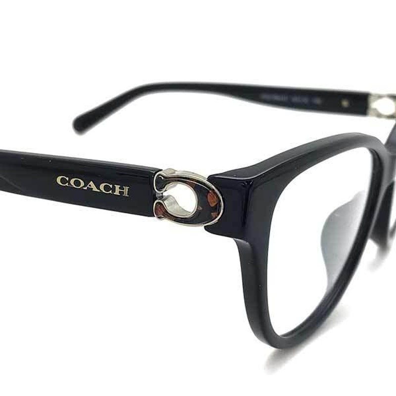 COACH コーチ メガネ めがね 黒 ブラック ウェリントン ケース