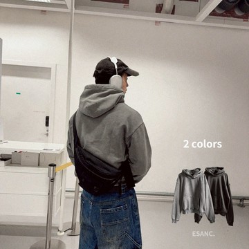 【衣衫倉庫】韓國 水洗帽T  2色 短版  素色 寬鬆 長袖上衣 男生長袖 情侶 簡約