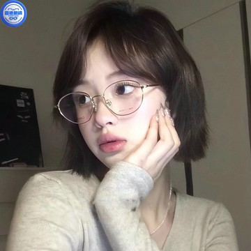 近視眼鏡女 女生眼鏡 裝飾鏡 超輕橢圓眼鏡可配近視女可配度數近視眼鏡高智感金絲眼睛鏡框