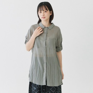 【Simply Yours】天絲捲袖罩衫 灰F
