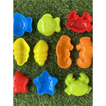 親子沙工具海星貝殼海馬螃蟹太空宇航員卡通印模兒童沙灘玩沙玩具