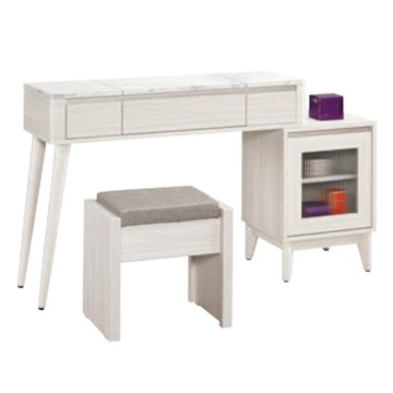 文創集 朵利3.3尺上掀鏡面伸縮鏡台/化妝台組合(含化妝椅)-100-130x40x76-112cm免組