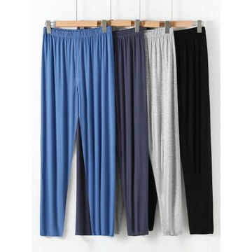 莫代爾秋褲男士薄款睡褲家居褲春秋寬松大碼襯褲打底褲高腰保暖褲