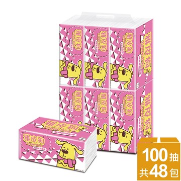 yapeedog雅皮狗抽取式衛生紙100抽6包8袋/箱-粉色版