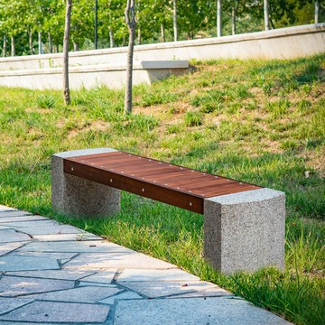 石材公園椅戶外長凳廣場長椅景觀園林學校實木坐凳公共休息座凳