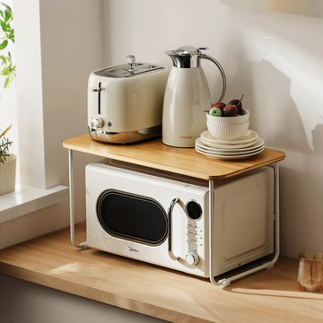 【含稅/免運】 ins風微波爐置物架廚房烤箱架臺面多功能家用放電飯煲鍋電器收納