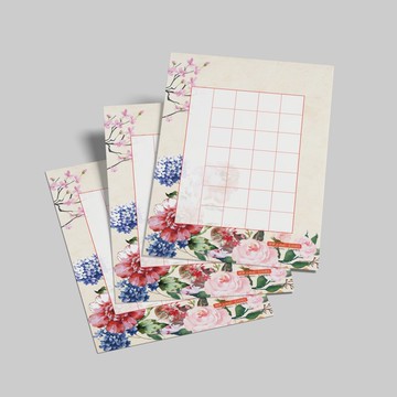 硬筆書寫作品紙 A5 花園 28格30入・厚磅紙・鋼筆可用