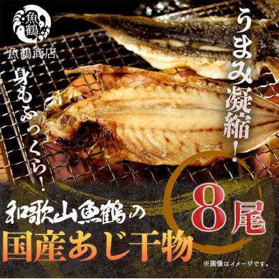 ふるさと納税 日高町 和歌山魚鶴の国産あじ干物8尾