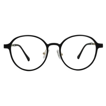 K-DESIGN動物聯萌 | 招財喵駕到 圓框眼鏡 | 純粹黑