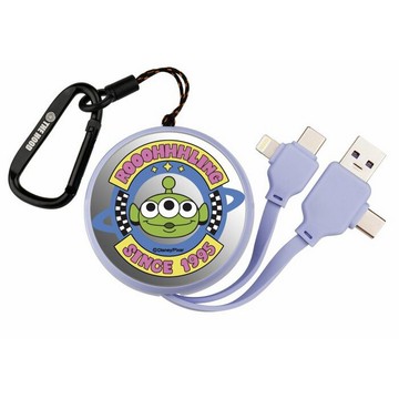 迪士尼三眼怪圖案 PD快充多合一伸縮鏡面充電線 便攜可伸縮式