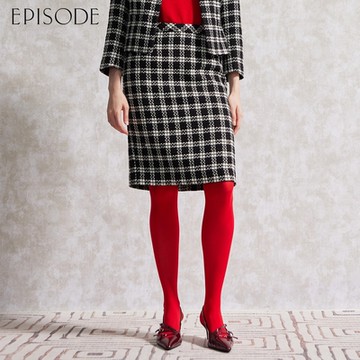 EPISODE - 時尚優雅黑格紋小香風半身裙144104