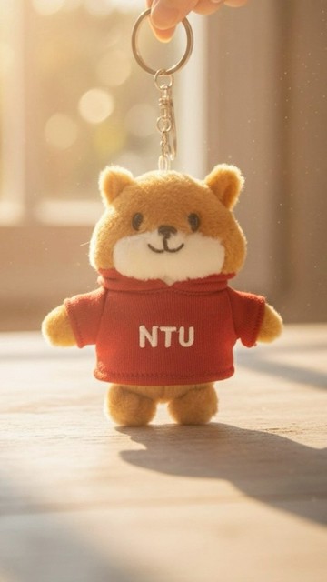 【臺灣大學/臺大】NTU帽T萌三寶_松鼠掛飾鑰匙圈_紅色